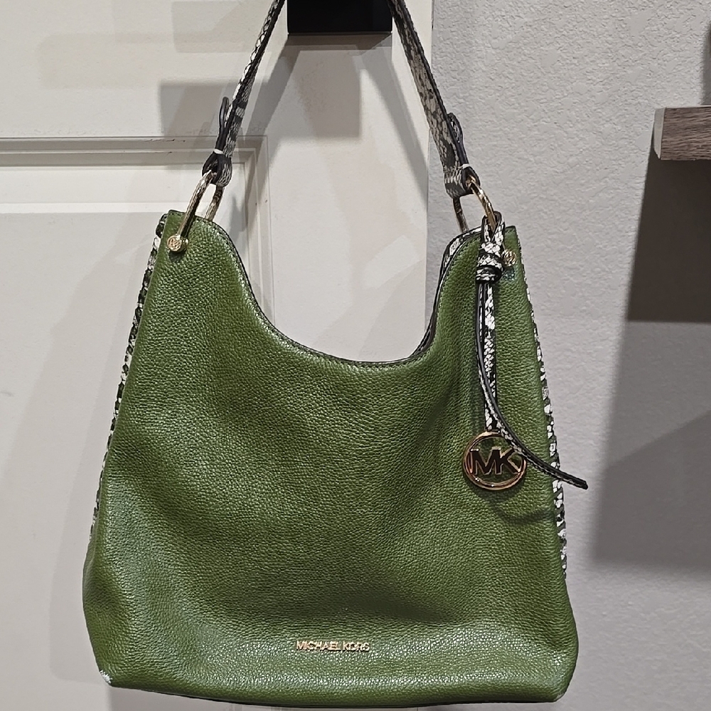 Michael Kors Green Leather Shoulder Bag